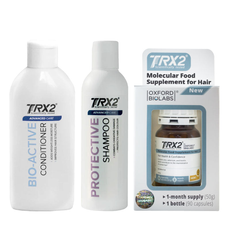 TRX2® Molecular Supplement for Hair + TRX2® Advanced Care Protective Shampoo + TRX2® Advanced Care Bio-Active Conditioner Bundle